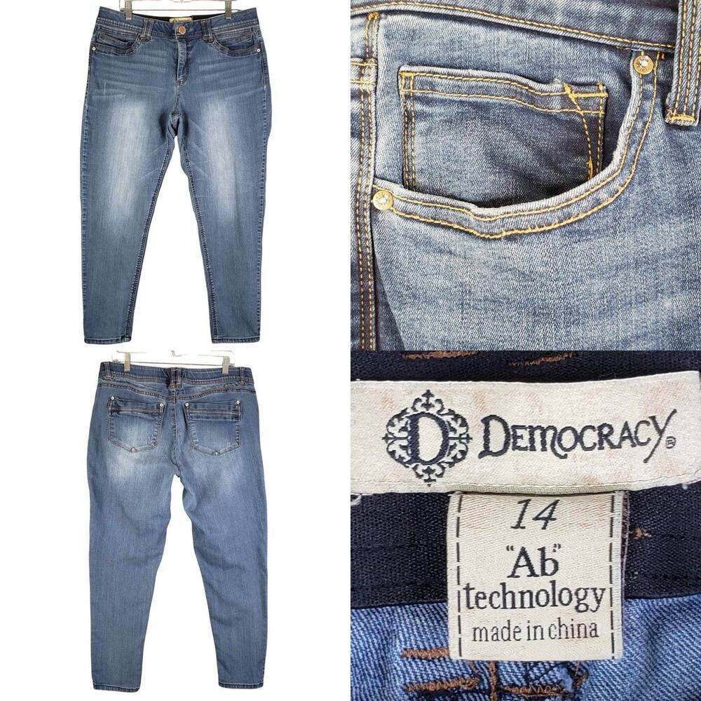 Democracy Jeans Women’s Size 14 Light Wash Ab Technology High Rise Skinny